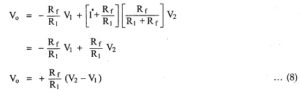 Subtractor Using Op Or Difference Amplifier Circuit