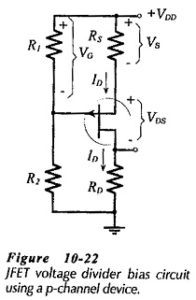 Voltage Divider Bias Circuit Voltage Divider Bias For P Channel Jfet