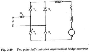 Two pulse half controlled bridge converter | Symmetrical Connection