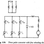 Three pulse converter with freewheeling diode