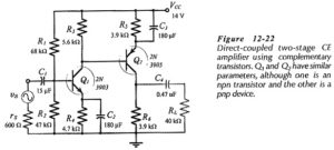 Read more about the article Two Stage Direct Coupled BJT Amplifier Circuit