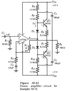 BJT Power Amplifier with Op Amp Driver | Bootstrapping Capacitors