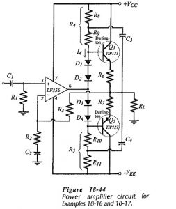 BJT Power Amplifier with Op Amp Driver | Bootstrapping Capacitors